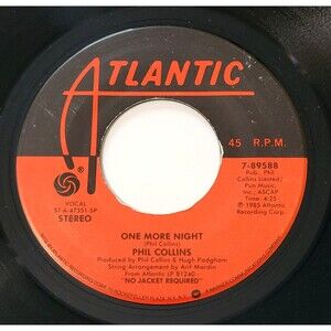 Phil Collins ‎One More Night/The Man With The Horn 45 RPM Atlantic VG+ 1985 Rock